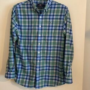 vineyard vines boys plaid performance whale shirt sz L (16)